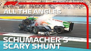 Schumacher's Scary Shunt - All The Angles | 2010 Abu Dhabi Grand Prix