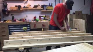 Part #1 of dimensional lumber bunk bed build. Plans for this bed were based on twin XL mattresses rather than standard size.