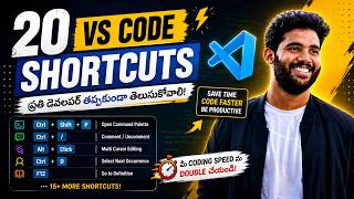 20 VS Code Shortcuts Every Developer Should Know | Code Faster ⚡ | Telugu