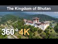 The Kingdom of Bhutan. Aerial 360 video in 4K