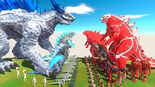 Evolution of Ice Shimo Godzilla VS Red Colossal Titan Godzilla + Red Team - ARBS