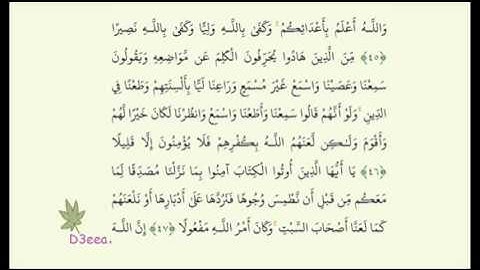 ۩ سورة النساء الوجه العاشر
