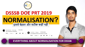 Normalisation - Everything about DSSSB DOE PRT | Understand From Basic @mentors36 #dsssb