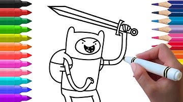 How to Draw Finn from Adventure Time Learn to draw Finn & Jake Learn colours for Kids