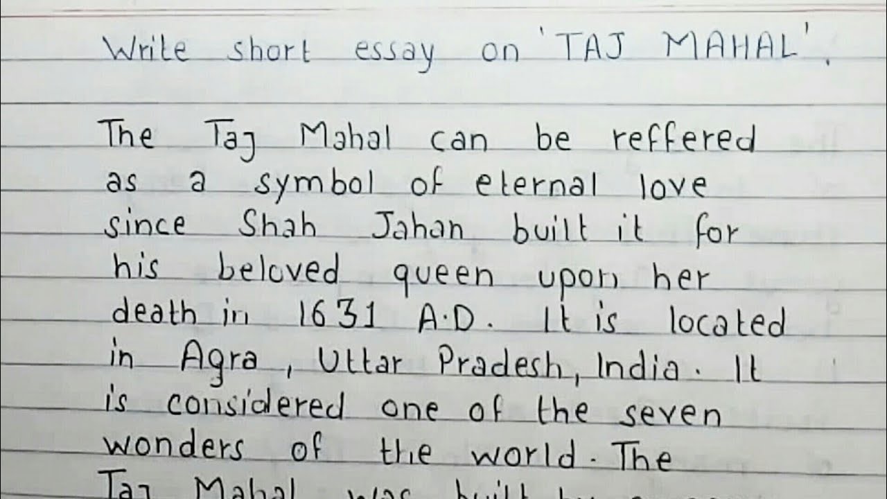 taj mahal essay 300 words