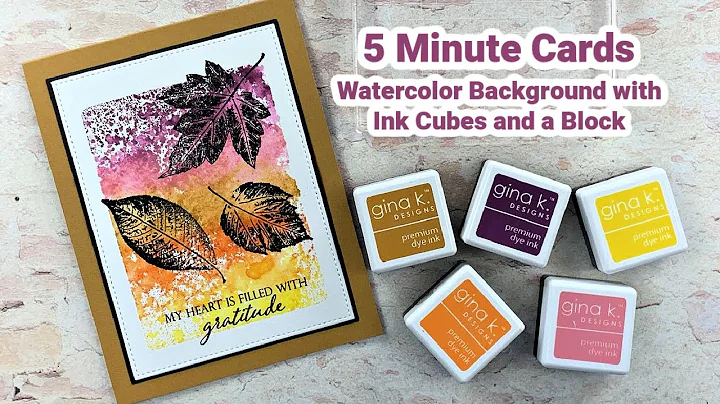 Watercolor Background with Ink Cubes and a Block -...