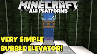 Minecraft Simple Bubble Column Water Elevator Compact Java Bedrock Xbox Ps4 Pe Youtube
