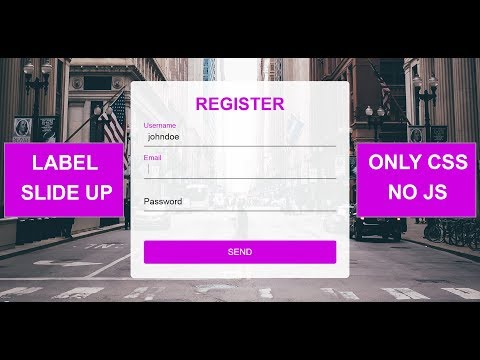 Label Slide Up Login Form Using Only HTML And CSS