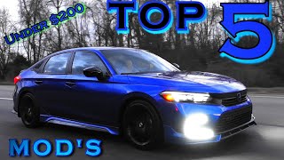 Top 5 Mod's for the 11th Gen 2022 Honda Civic Under $200!
