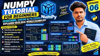 NumPy Tutorial for Beginners | Searching, Sorting & Filtering Arrays