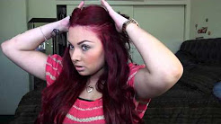how i clip in my 22 inch bellami extensions short to long hair |red hair