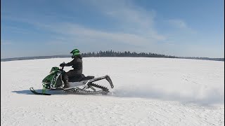 Snowmobiling Over Frozen Emma Lake, SK!