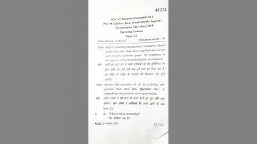 B.Sc.(pass) comp science 4th sem 2025 mdu operating system