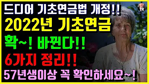완전히 바뀌는 2022년 기초연금 개편안 6가지 정리! 57년생이상이라면 필수로 확인하세요~!