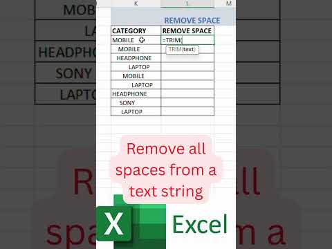 Excel TRIM Formula
