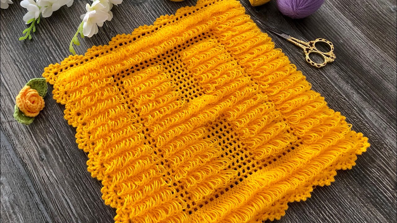 Vay! Böyle basit ve güzel bir tığ işi görmediniz🌸Tığ işi püsküllü lif modeli🌸