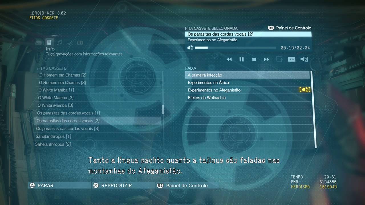 MGSV:TPP - Cassette Tapes - Vocal Cord Parasites [2] - PT-BR - YouTube