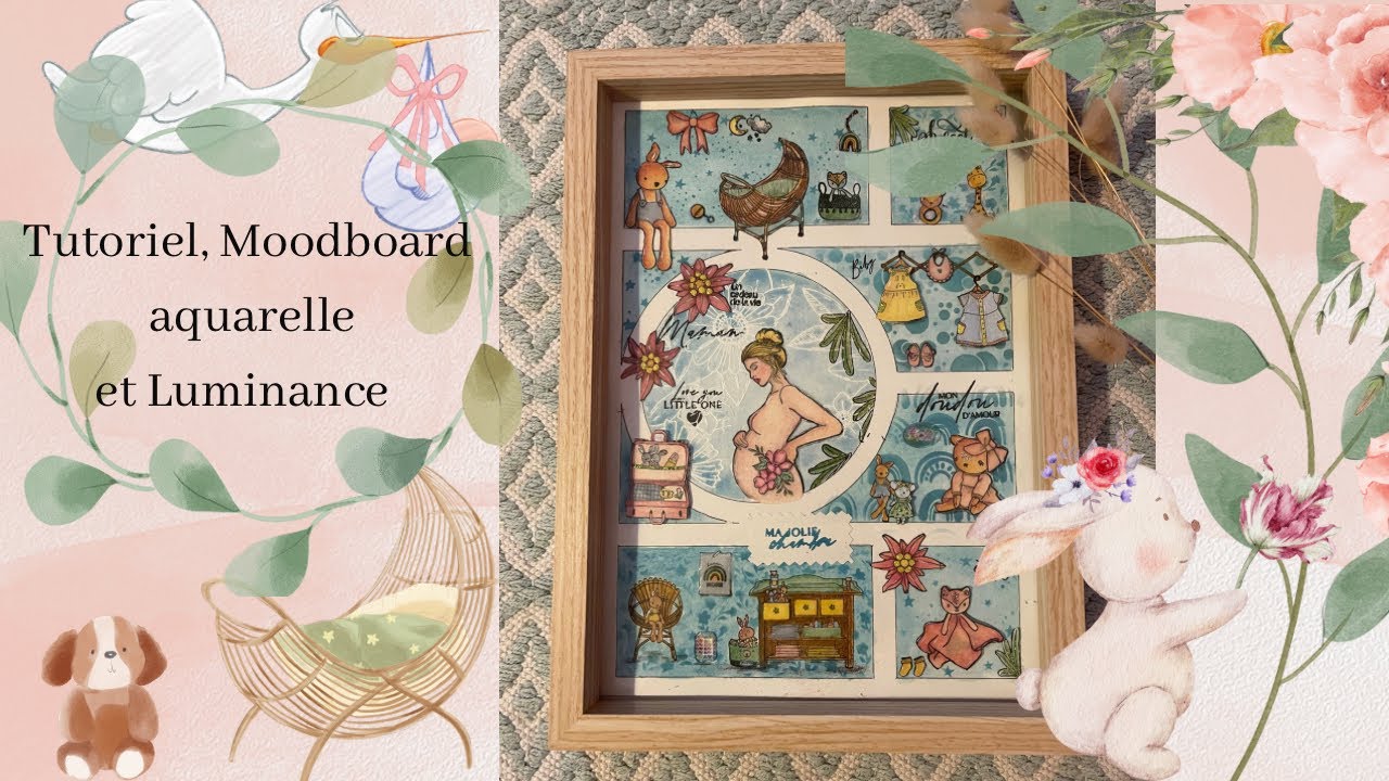 tutoriel Moodboard, a l’aquarelle et aux crayons Luminance 🥰🫶