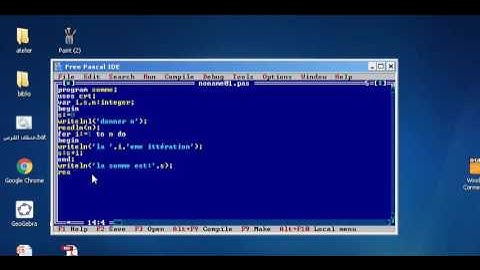 un programme, en pascal, qui calcule, 1+2+...+n (boucle pour ):