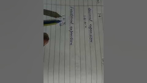 Decimal and fractional expansion