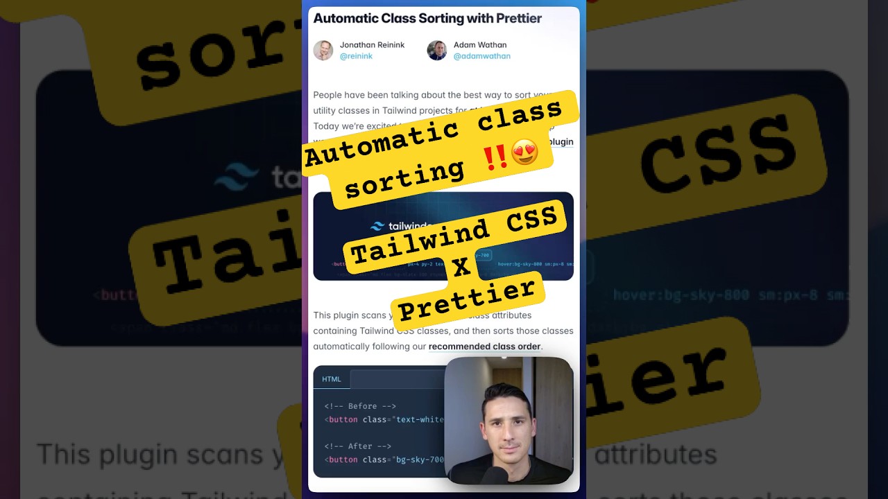 Tailwind CSS x Prettier Plugin!  #coding #tailwindcss #tailwind #prettier #css