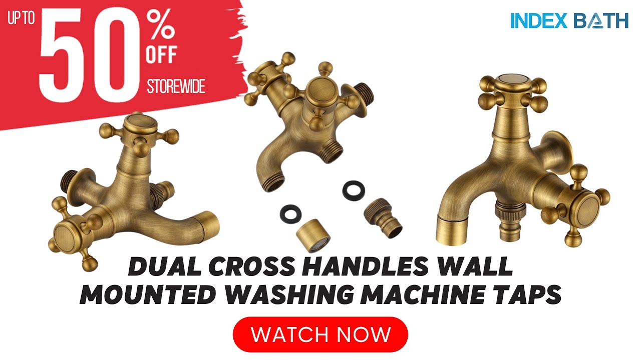 Change Your Faucet With This Dual Cross Handles Wall Mounted Washing Machine Taps