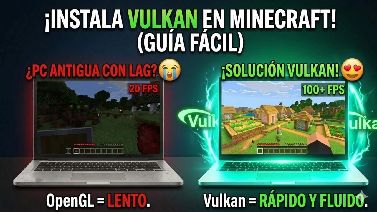 OPTIMIZA MINECRAFT instalando VULKAN 150 FPS+ | La NUEVA API GRAFICA ...
