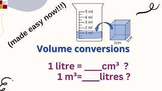 Conversion of volume units m³ to litres|| cm³ to litres