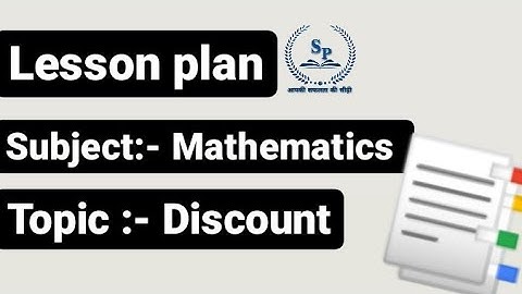mathematics lesson plan // Topic :- Discount //#lessonplan #studypoint #1kcreator