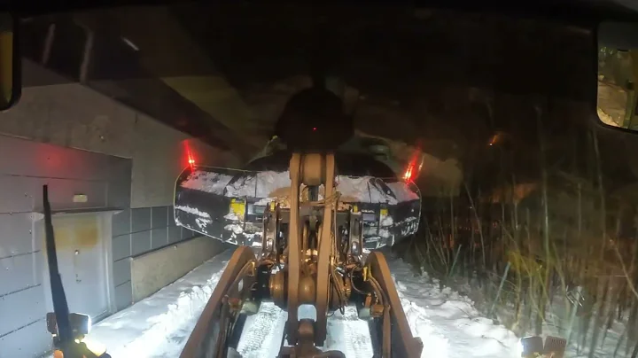 Volvo L110 wheel loader plow snow The first snow of the year