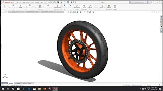 Part:1| Wheel and Tyre design | Automobile design using SOLIDWORKS |Motorbike design|Duke 3D model screenshot 2