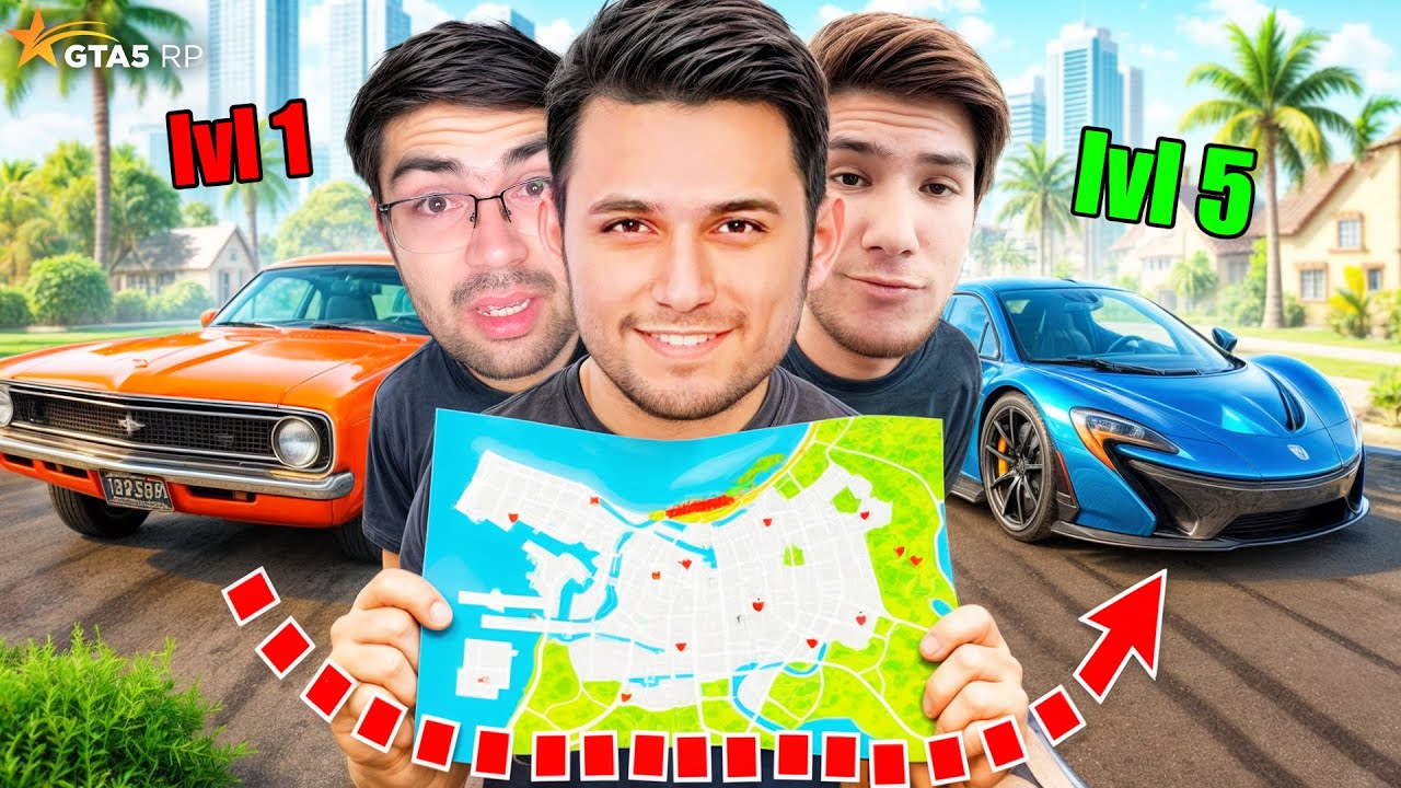 KARTA BO'YLAB BERKITILGAN MASHINALARNI QIDIR va SHU MASHINALARDA POYGADA ISHTROK ET - GTA 5 RP