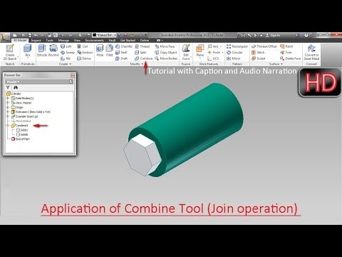 ? Application of Combine Tool (Join operation) Autodesk Inventor