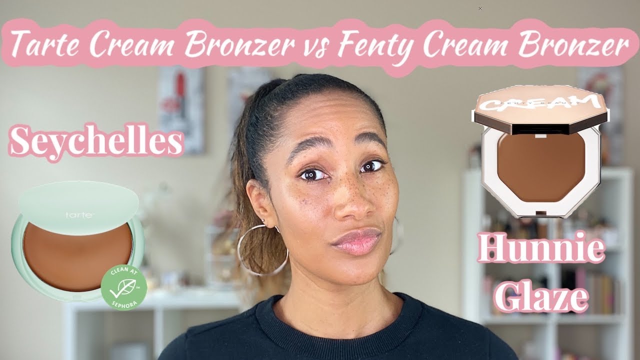 Comparison swatches of my cream bronzers (Danessa Myricks, Fenty