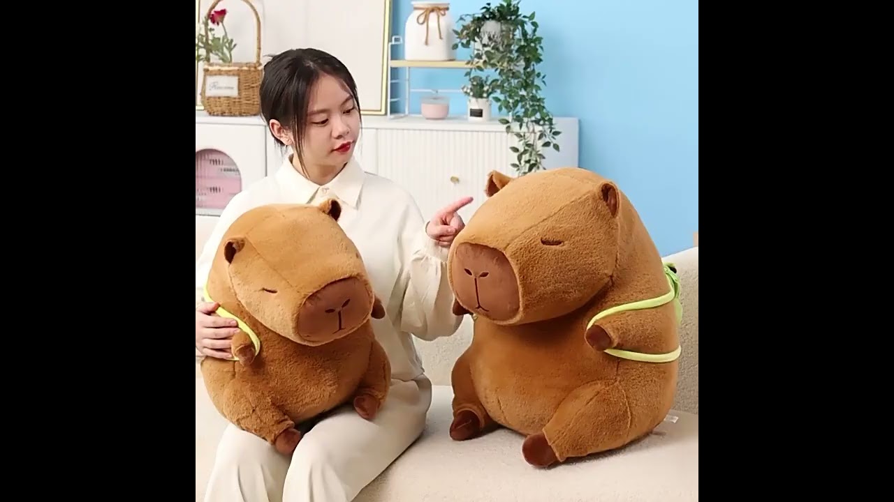Peluche Capybara Avocado 2 In 1 35 Cm – Morbido Giocattolo Con Cappuccio Rimovibile Per Bambini E Ragazze