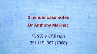 USA v O'Brien (First amendment)
