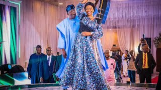 President Tinubu dances with his wife \& First Lady, Oluremi Tinubu at the #RenewedHopeBall in Abuja