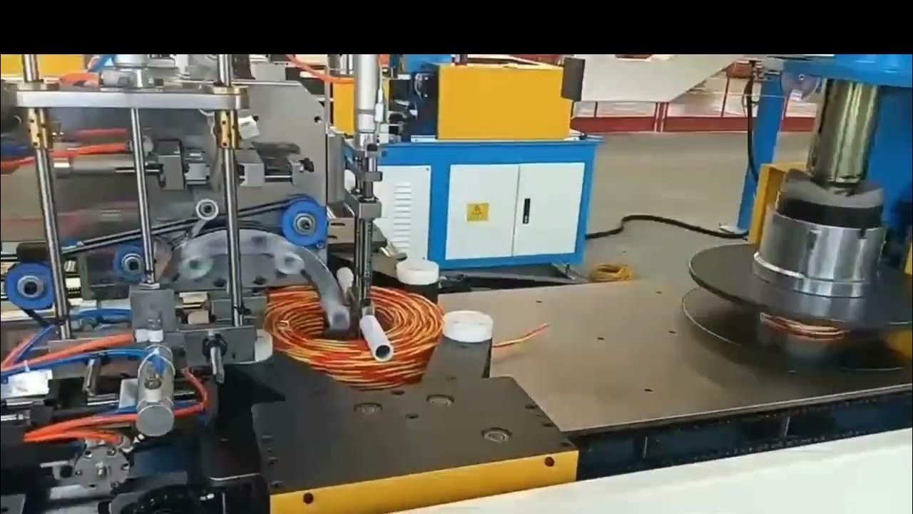 RVS cable making machine , pair twisting and coiling wrapping . Linkage
