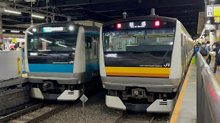 E233系1000番台ウラ105編成　川崎駅入線