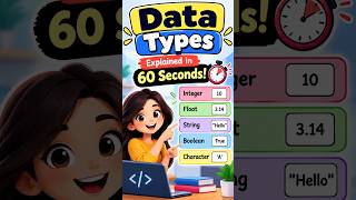 Data Types in python Explained in 60 Seconds 🚀 | Coding Basics for Beginners #Shorts
