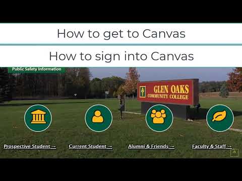 Canvas How to for Students at Glen Oaks Community College