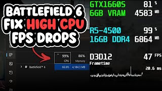 🔧BATTLEFIELD 6: HOW TO FIX HIGH CPU USAGE, FPS DROPS & STUTTER✔️