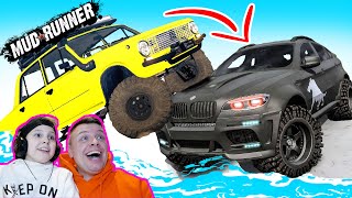 BMW Перевернули ЖИГУЛИ на Лебёдке ТЯНУЛИ!!! Крутой ЧЕЛЛЕНДЖ в Mudrunner