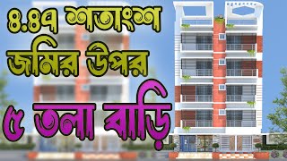 ৪.৪৭ শতাংশ জমির উপর ৫ তলা বাড়ির ডিজাইন | 5th Storey Building Design | House Design