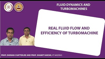 Real fluid flow and efficiency of turbomachine
