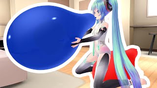 Anime Girl Inflate Two Huge Balloons B2P And S2P