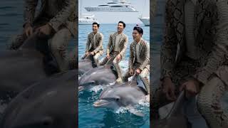 Bernyanyi di atas lumba-lumba #shorts #video #ai #memes