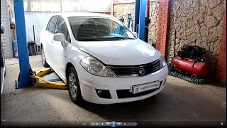 видео: Замена передних тормозных колодок на Ниссан Тиида 1,6  Nissan Tiida  2013 года картинка: Замена передних тормозных колодок на Ниссан Тиида 1,6  Nissan Tiida  2013 года