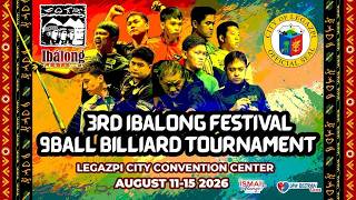 🔴 LIVE | Ibalong Festival 9-Ball Billiard Tournament | Day 3 | August 13, 2026