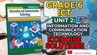 Class 6 Science | Unit 2 Exercise | Information and Communication Technology Solutions (part1)